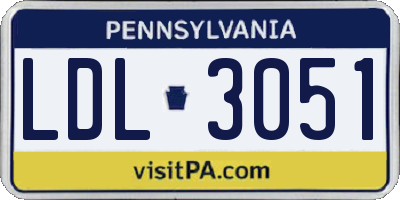 PA license plate LDL3051
