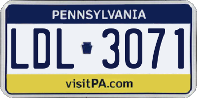 PA license plate LDL3071