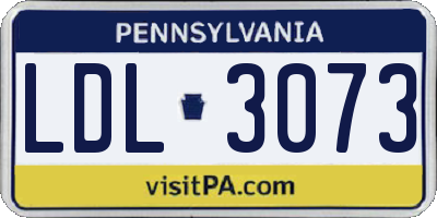 PA license plate LDL3073