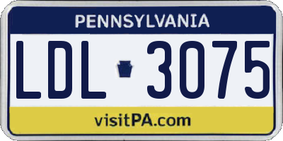 PA license plate LDL3075