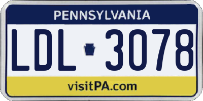 PA license plate LDL3078