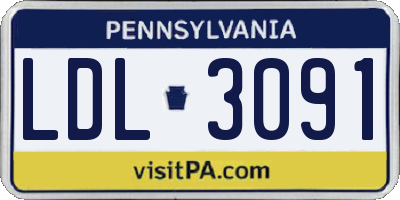 PA license plate LDL3091