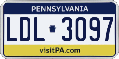 PA license plate LDL3097