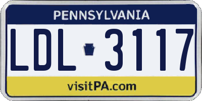 PA license plate LDL3117