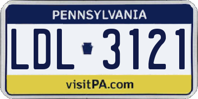 PA license plate LDL3121