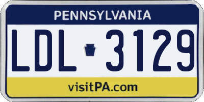 PA license plate LDL3129