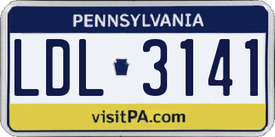 PA license plate LDL3141