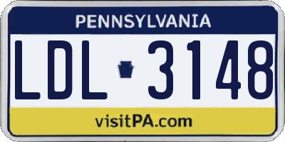 PA license plate LDL3148
