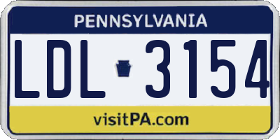 PA license plate LDL3154