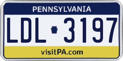 PA license plate LDL3197