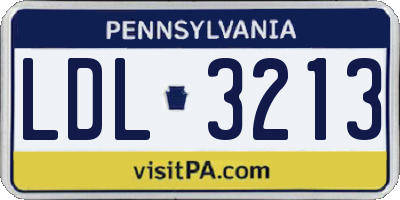 PA license plate LDL3213