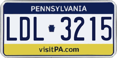 PA license plate LDL3215