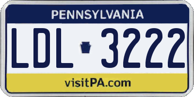 PA license plate LDL3222