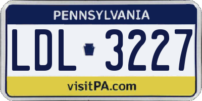 PA license plate LDL3227