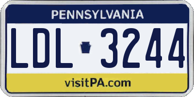 PA license plate LDL3244