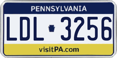 PA license plate LDL3256