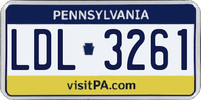 PA license plate LDL3261