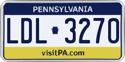 PA license plate LDL3270