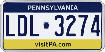 PA license plate LDL3274