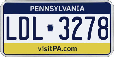 PA license plate LDL3278