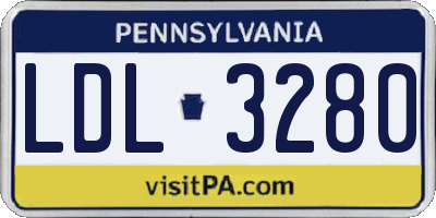 PA license plate LDL3280