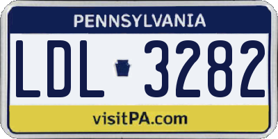 PA license plate LDL3282