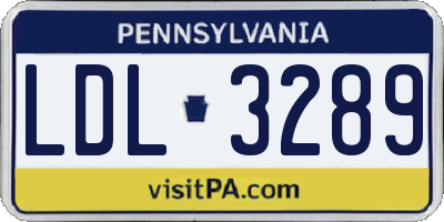 PA license plate LDL3289