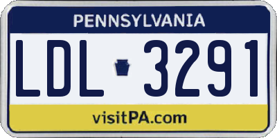 PA license plate LDL3291