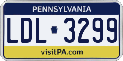 PA license plate LDL3299