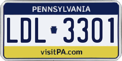 PA license plate LDL3301
