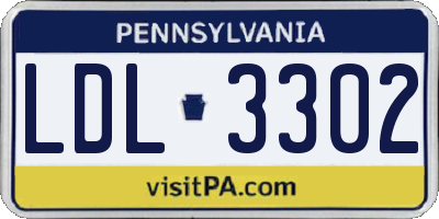 PA license plate LDL3302