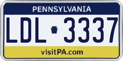 PA license plate LDL3337