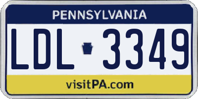 PA license plate LDL3349