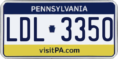 PA license plate LDL3350