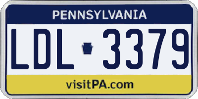 PA license plate LDL3379