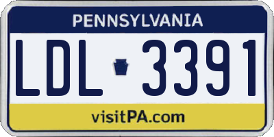 PA license plate LDL3391