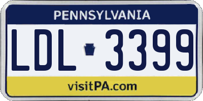 PA license plate LDL3399