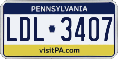 PA license plate LDL3407