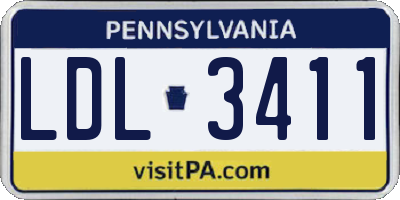 PA license plate LDL3411