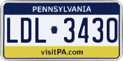 PA license plate LDL3430