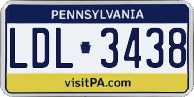 PA license plate LDL3438