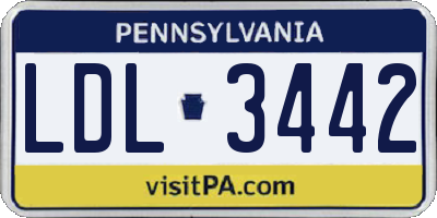 PA license plate LDL3442
