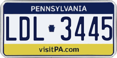 PA license plate LDL3445
