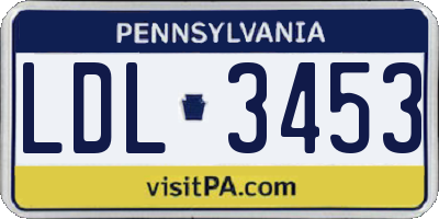 PA license plate LDL3453