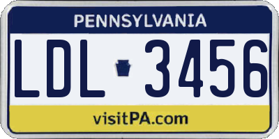 PA license plate LDL3456