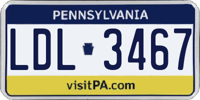 PA license plate LDL3467