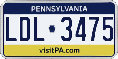 PA license plate LDL3475