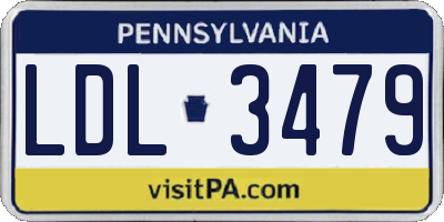 PA license plate LDL3479