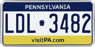 PA license plate LDL3482