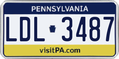 PA license plate LDL3487